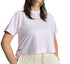 Pink women’s cropped t-shirt made from 100% Pima cotton, featuring the brand name “LUURU” printed in black on the chest and a small blue fish graphic on the lower front hem. Designed with a relaxed, oversized fit for comfort and softness.
Camiseta corta para mujer de color blanco, confeccionada en 100% algodón Pima. Lleva el nombre de la marca “LUURU” estampado en negro en el centro del pecho y un pequeño gráfico de pez azul en el bajo delantero. Diseño amplio y relajado que ofrece suavidad y comodidad exce