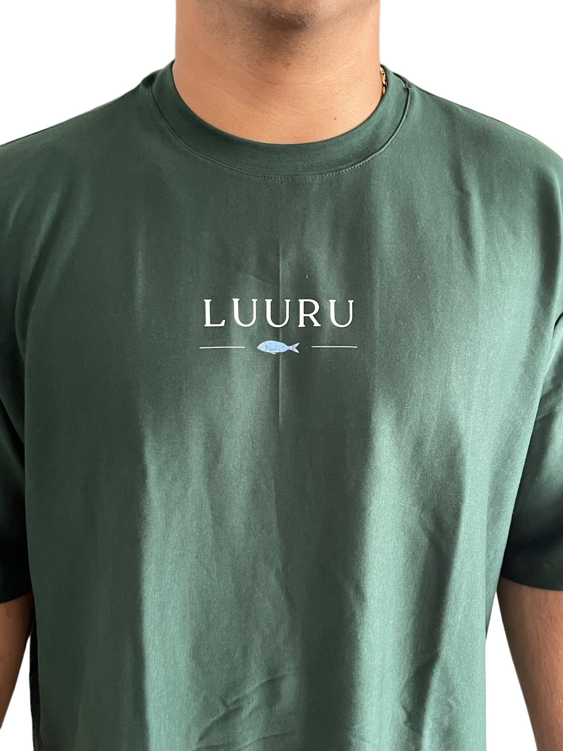 Luuru Unisex Oversize Crop T-Shirt Little Logo