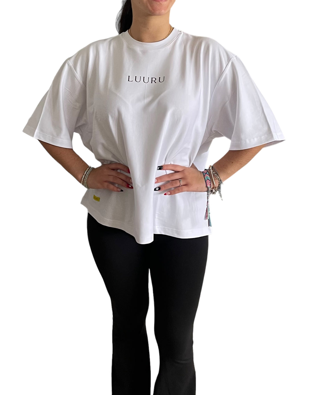 Luuru Unisex Oversize Crop T-Shirt Back Logo